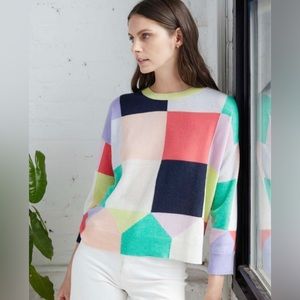 NWT $398 Autumn Cashmere Checkerboard Crew Sweater